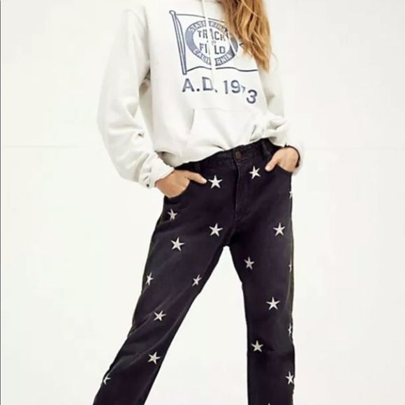 One Teaspoon Free People Jeans Saints Star Stripe - Picture 5 of 8